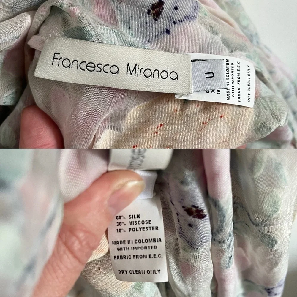 FRANCESCA MIRANDA Francesca Floral Silk Blend Devore Long Kimono‎